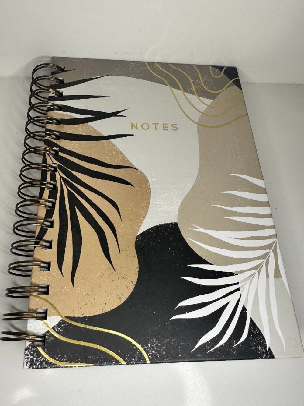 Spiral Notebook | Neutral Abstract Leaf Design | New / Never Used